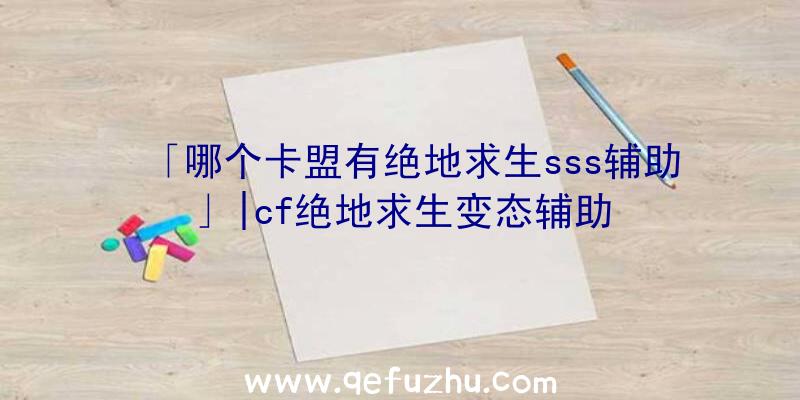 「哪个卡盟有绝地求生sss辅助」|cf绝地求生变态辅助